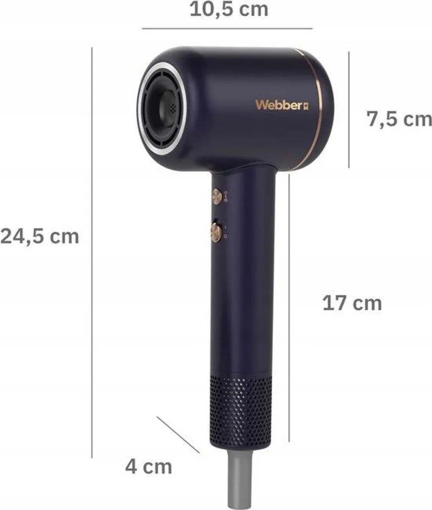 Sèche-cheveux VENTA WEBBER 1600W Anti-Frisottis avec Contrôle Chaleur