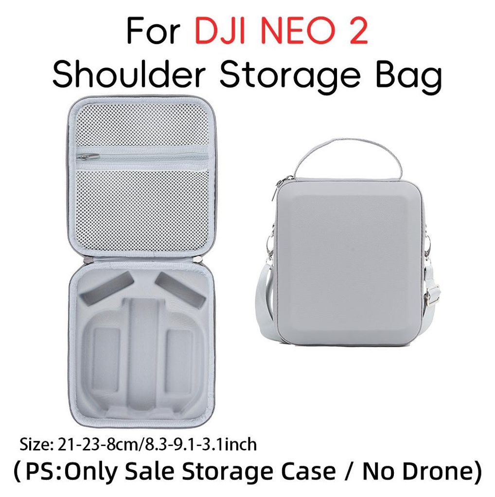 DJI NEO2 Drohne Tasche Hartschale PolyurethanTragetasche Aufbewahrungskoffer Stoßfest Wasserdicht Grau EVA für Akkus & Zubehör Urban Stil