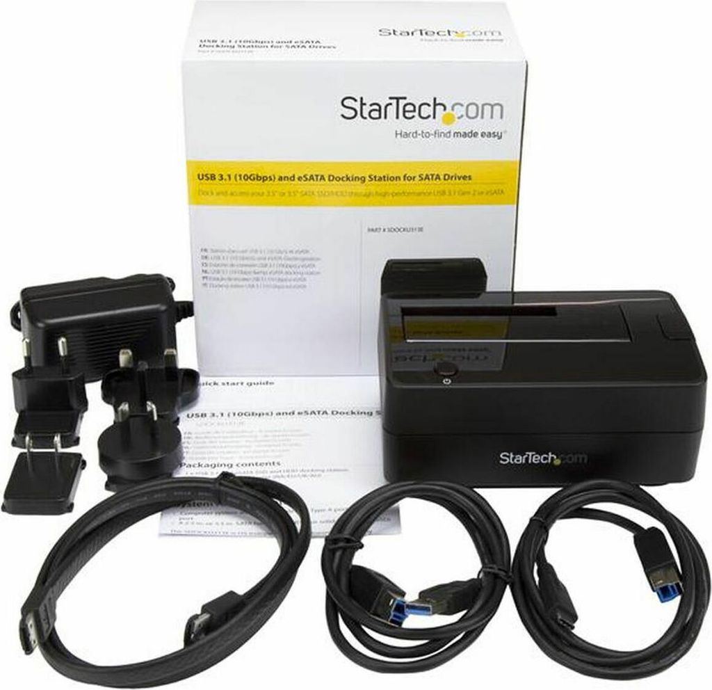 StarTech.com Dockingstation für 2,5 / 3,5" SATA Laufwerke - USB 3.1 (USB-A, USB-C) oder eSATA - USB A und USB C Kabel enthalten - HDD-Dockingstati...