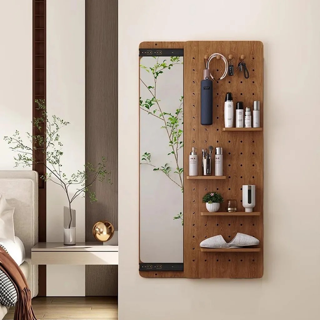 Miroir d'Entrée avec Rangement Mural pour Optimiser les Petits Espaces
