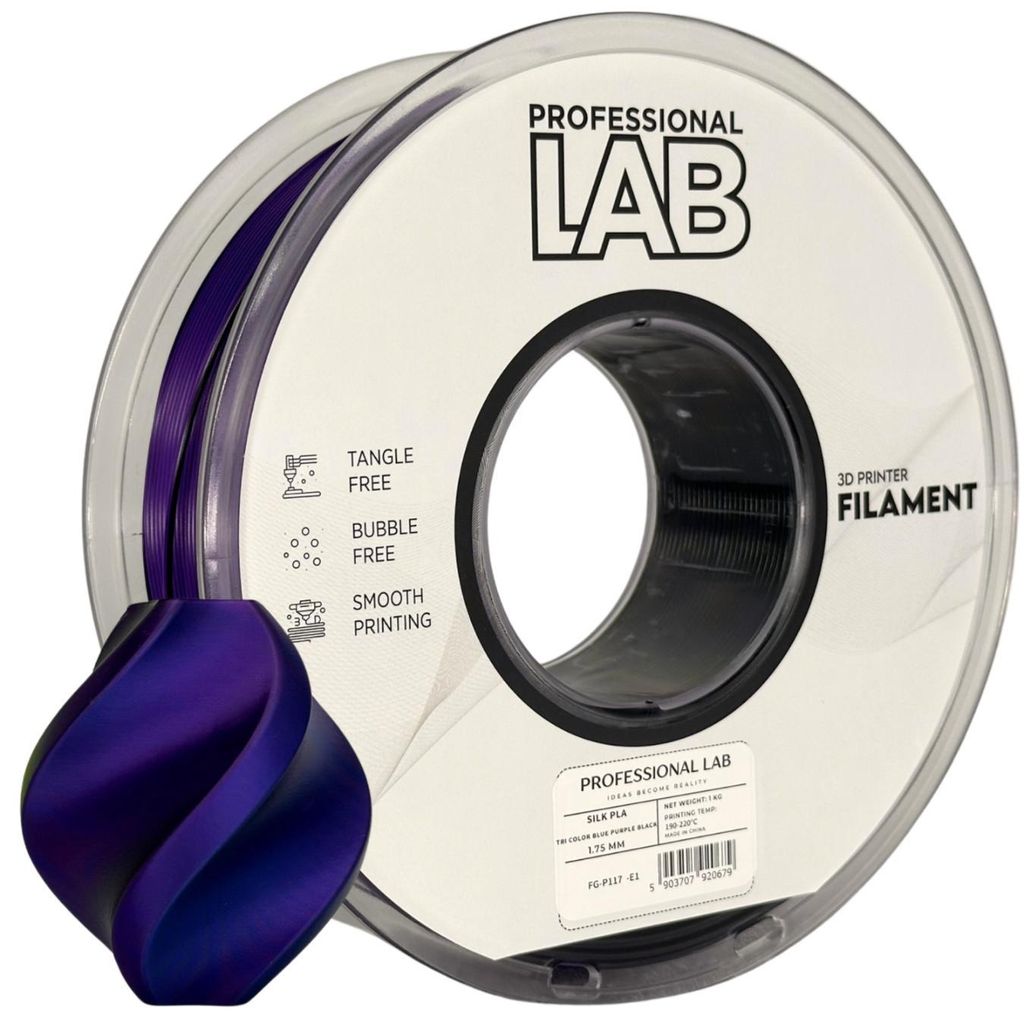 Filament PLA Silk Tricolor blau violett schwarz Prof. Lab 1,75 mm 1000 g
