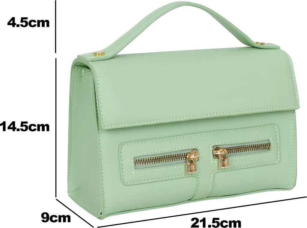 Borsa Donna Gallantry Verde Menta Crossbody Bag Multitasche Chic - 2
