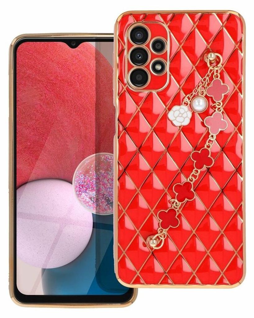 Schutzhülle Handy Hülle Trend Case mit einer Kette Design Cover kompatibel mit iPhone SE 2020 Rot