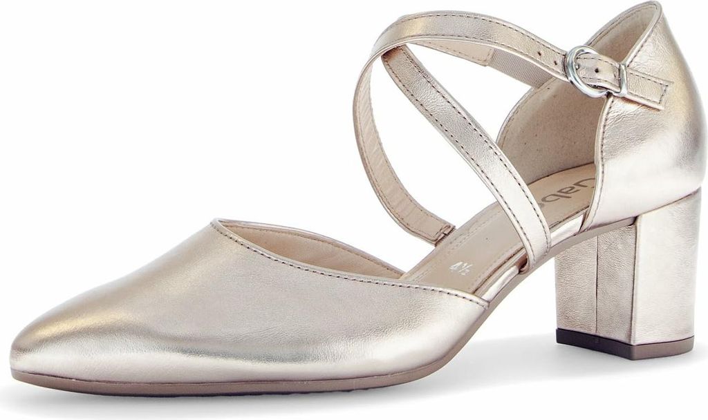 Gabor 1.343.32_6, Peeptoes & Slingpumps in Beige, metallik für Damen, Größe 40