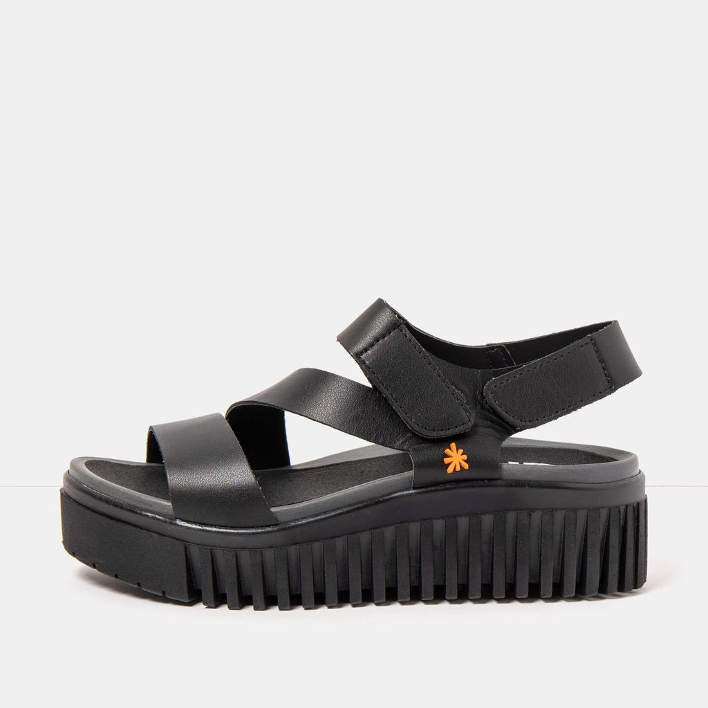 Art Sandalen mit Keilabsatz Damen 1573 NAPPA BLACK/BRIGHTON Farbe Schwarz