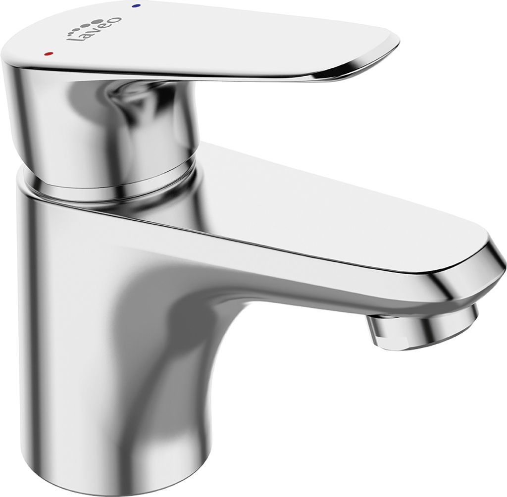 BADLAND Waschtischarmatur Wasserhahn Kleine RONDO Mischbatterie für Badezimmer in Silber + Click-Clack