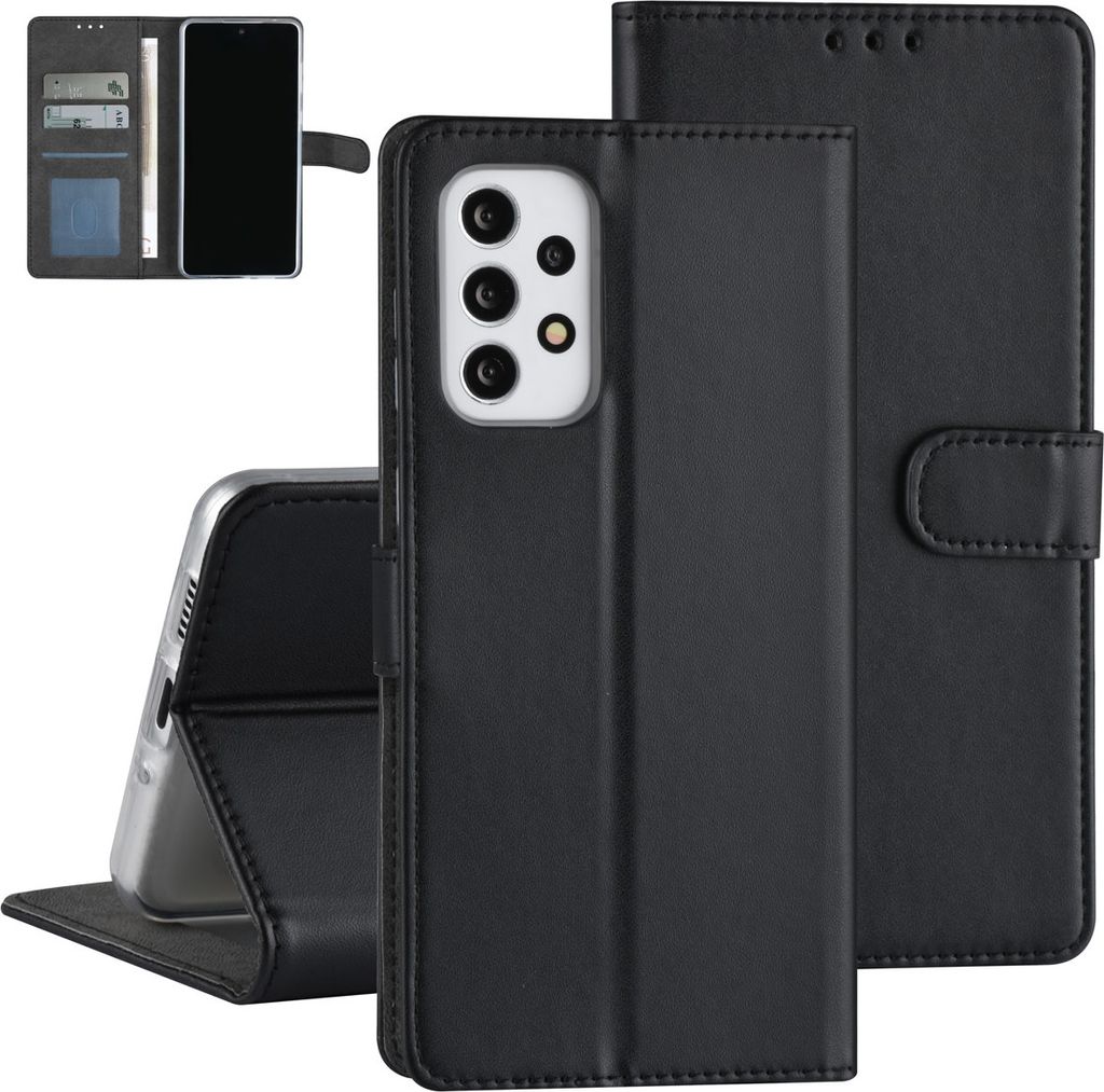 Samsung Galaxy A73 5G Case - Card holder for 3 cards - Magnetic closure - Black