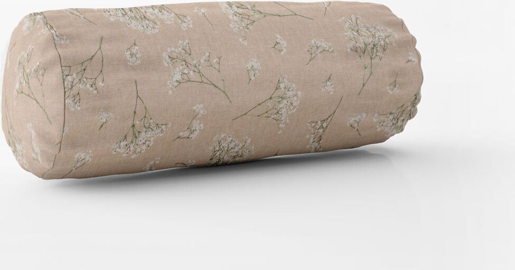 SCHÖNER LEBEN. Kissenhülle Florist Elegant Schleierkraut natur weiß Größe 15x40cm (ØxB) Nackenrolle 15x40cm (ØxB) Nackenrolle Größe