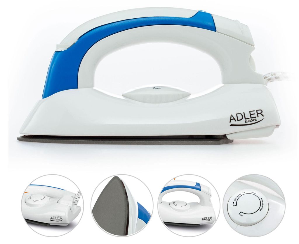 Adler AD 5015, Trocken-Bügeleisen, Blau, Weiß, CE, 800 W, Produktbild 