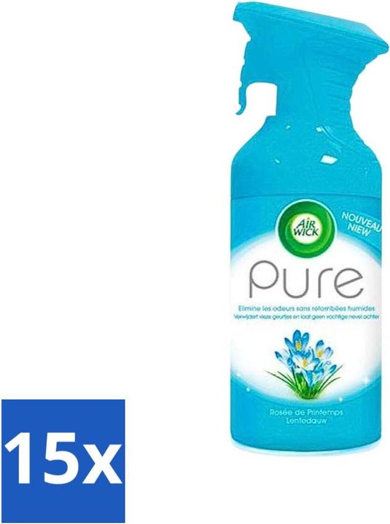 Air Wick Pure Lufterfrischer Frühlingstau 250 ml - Vorteilspack - 15 Stücke