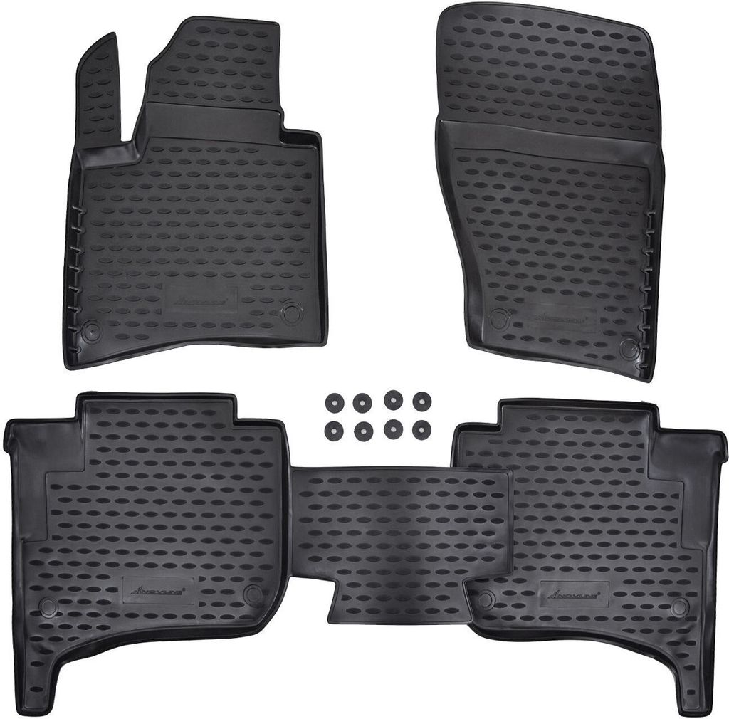 J&J AUTOMOTIVE | 3D Design Gummimatten Gummifußmatten Für Volkswagen Touareg 2 2010-2018, Schwarz, Anti-Rutsch, Ohne Geruch, mit Tunnel, Allwette...