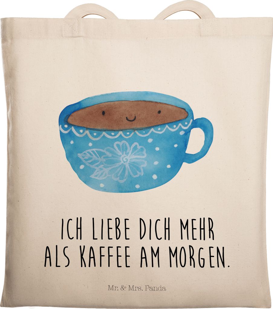 Mr. & Mrs. Panda Tote Bag Kaffee Tasse - Transparent - Geschenk, Jutebeutel, Tasche, Schultasche, Liebe, Unitasche, Genuss, Laptoptasche, Geschmack...