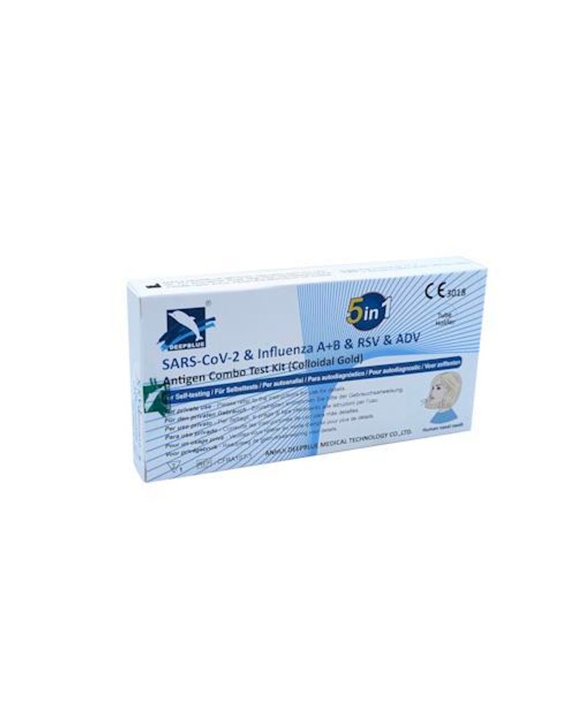 Deepblue Combo 5in1 Selbsttest – SARS-CoV-2, Influenza A+B, Produktbild 
