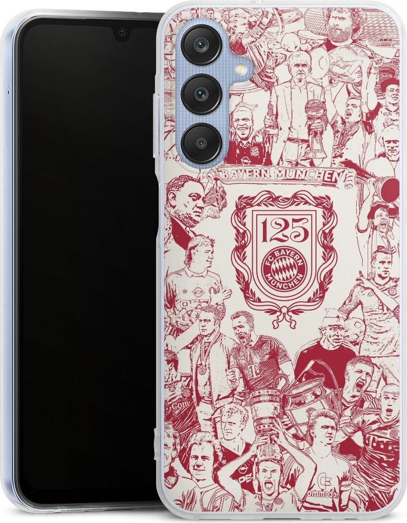 DeinDesign Handyhülle für Samsung Galaxy A25 5G Silikon Hülle Case Smartphone Schutzhülle FC Bayern München Offizielles Lizenzprodukt FCB 125 ...