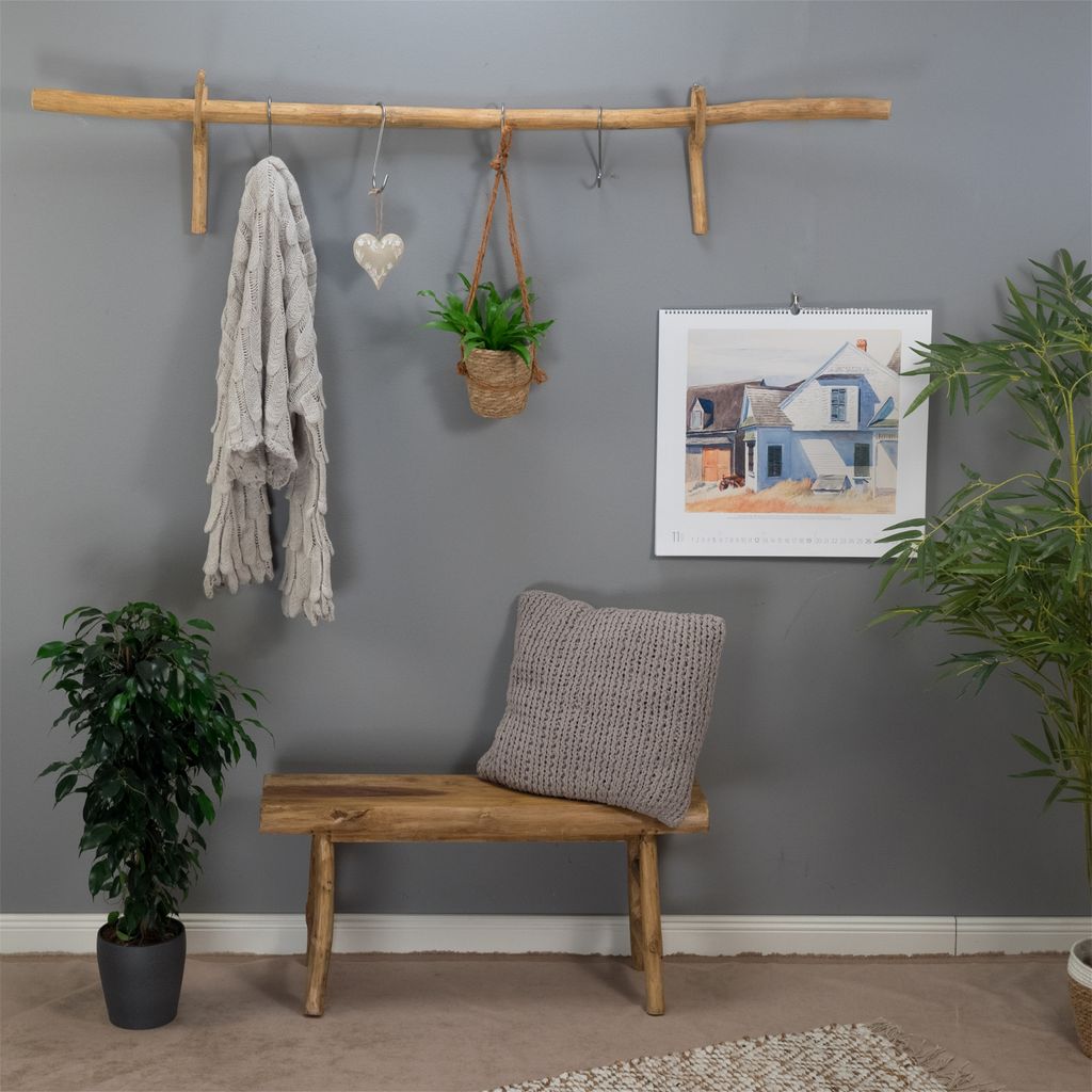 Gardinenstange Aus Massivholz - Stanzfrei Montierbar 18mm Durchmesser