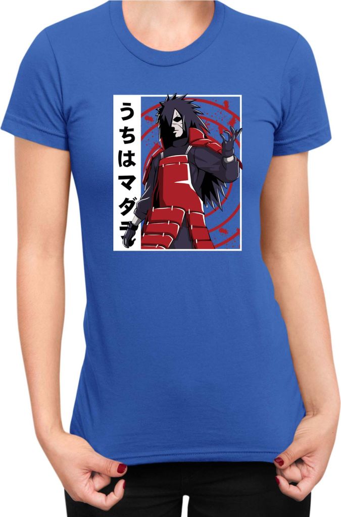 Damen T-Shirt Naruto Madara Uchiha 02, Lady 2XL / Blau