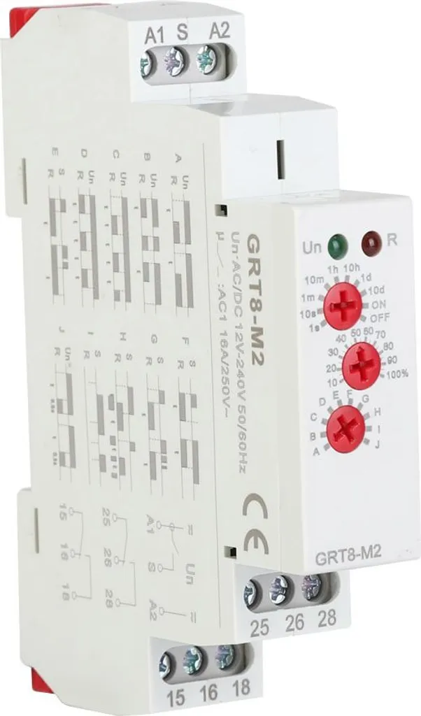 Temporisateur multifonction pour tableau électrique GRT8-M2 12V-240V DIN