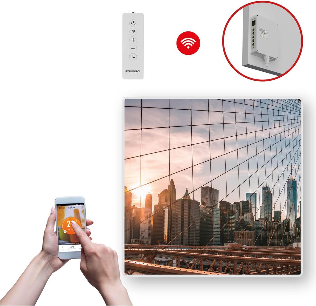 Termofol TF-SWT Infrarot Wandheizung - Wandheizung Elektrisch - Brücke - 350W - 60x60 cm