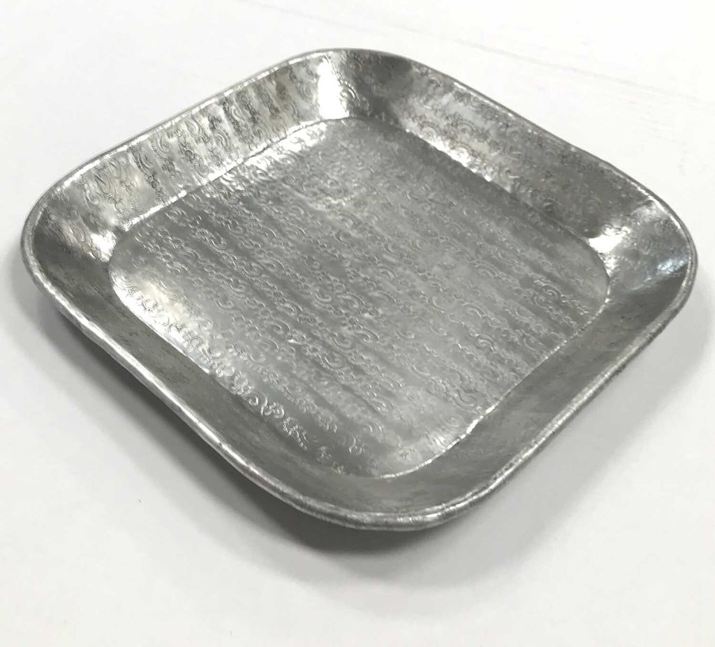 Orientalisches Tablett Prisma Silber, Größe:30x30 cm
