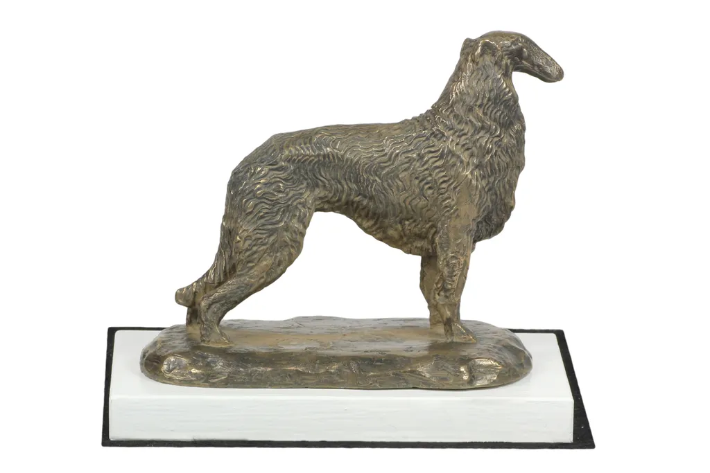 Figurine de collection lévrier russe Barzoï trophée exposition canine