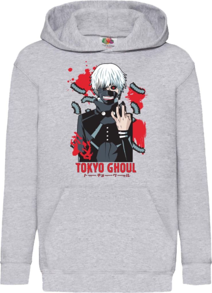 Kinder Kapuzenpullover Japan Anime Manga Tokyo Gang, 5-6 Jahr - 116 / Grau