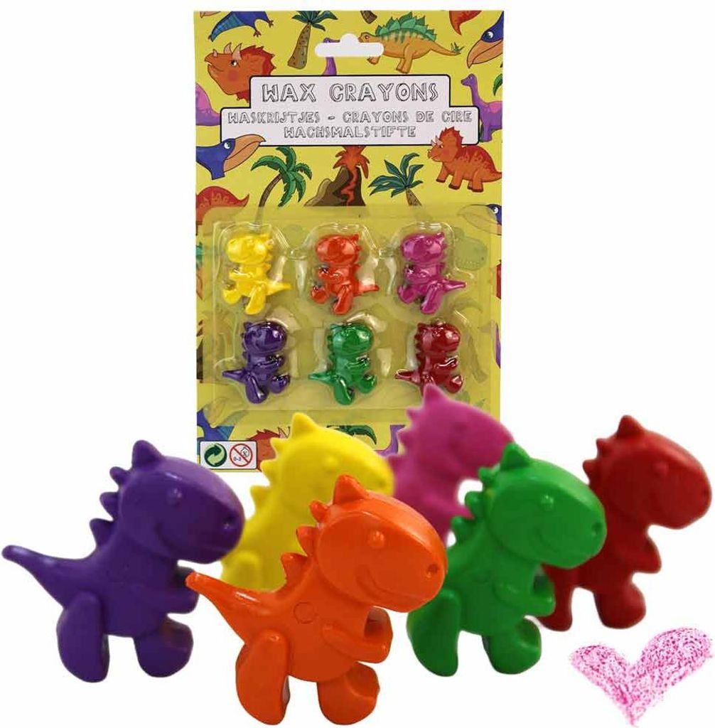 Wachsmalstift Dinosaurier Form 6er Set Produktbild 