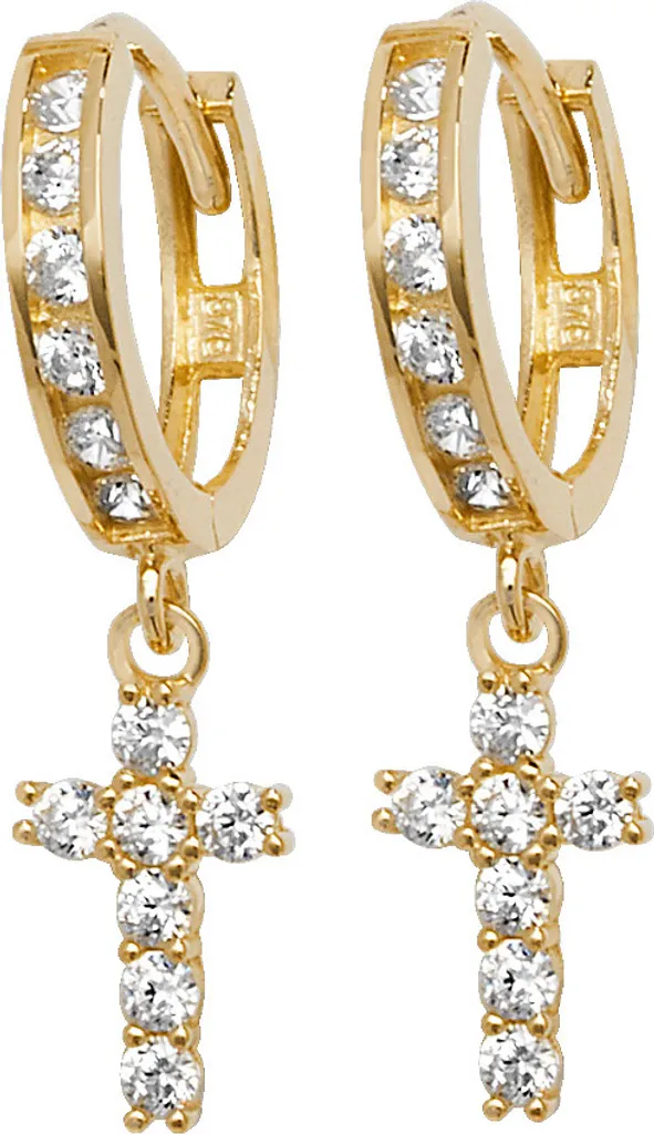 Bijou Croix Or et Zirconium pour Femme : Cadeau Idéal de 26x6mm