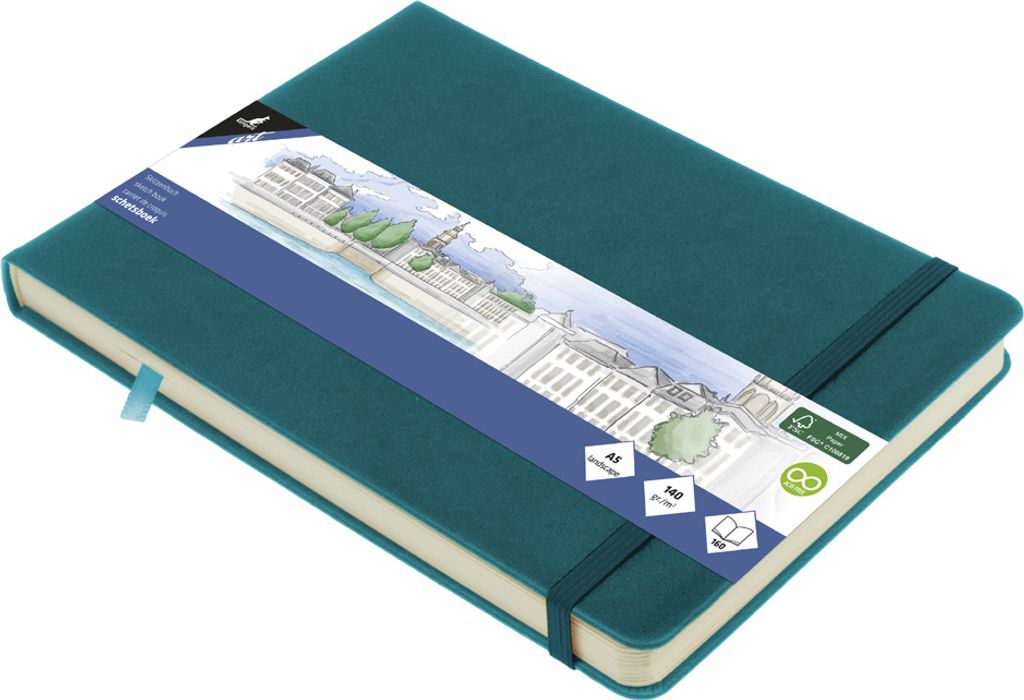 kangaro Skizzenbuch 80 Blatt DIN A5 quer dark turquoise Produktbild 