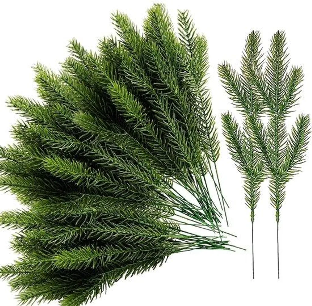 Lot 40 Branches de Sapin Artificielles Flexibles pour DIY et Mariage