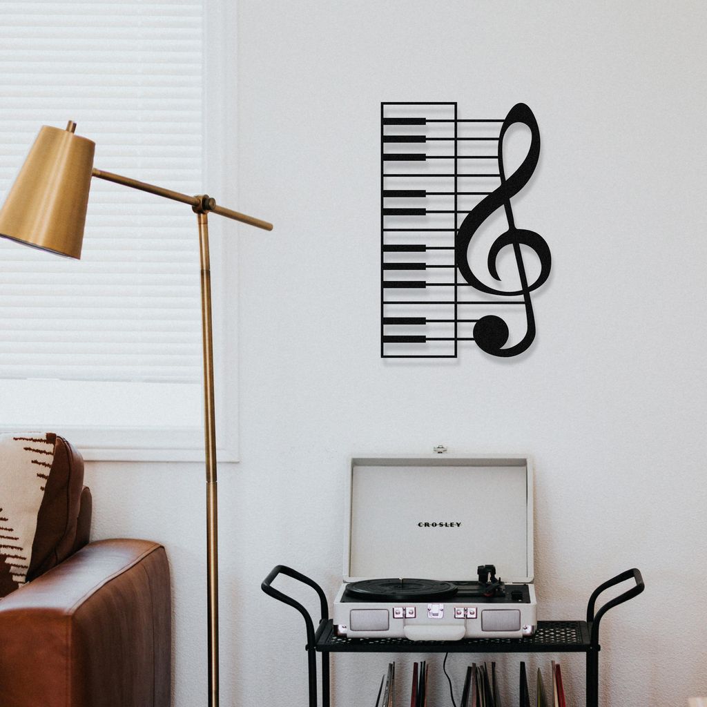 Wallity, Musical- ENZ1101, Schwarz, Sonstige Wohndekorationen, 47 x 70 cm, 100% Metall (Dicke: 1