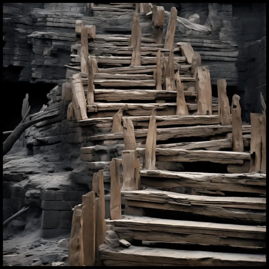 Plakat 90x90cm Treppen ins Unbekannte