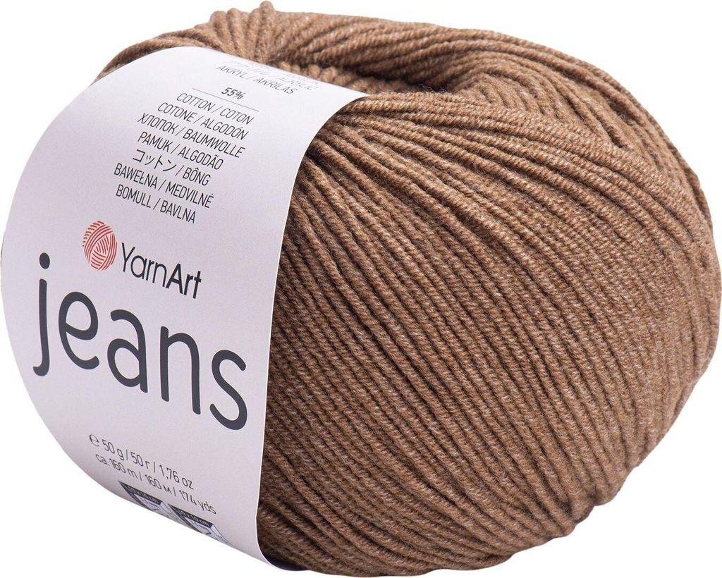 Yarn Art Jeans 40 Light Brown Przędza dziewiarska Zdjęcie produktu 