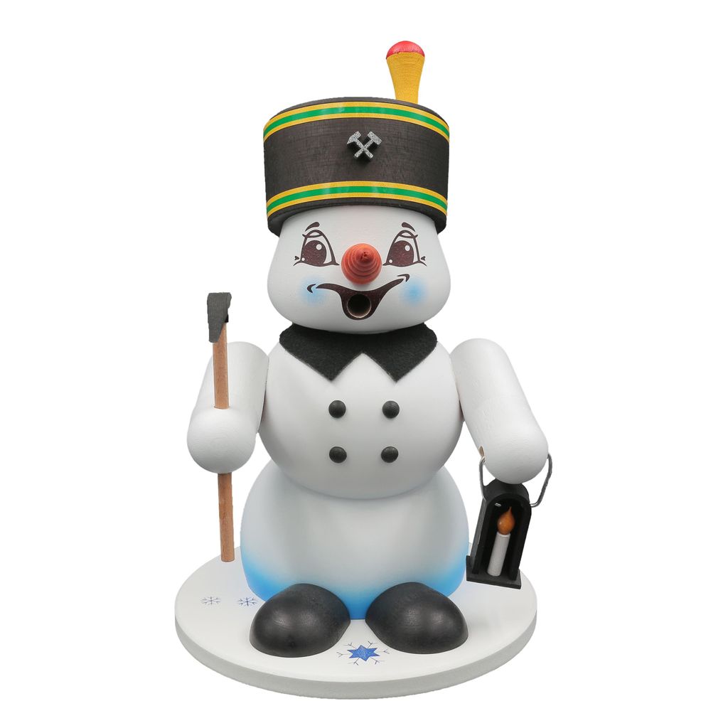 Kuhnert Erzgebirge - Schneemann Räuchermann,-figur,-männchen 19cm - Bergmann