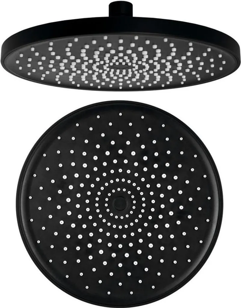 Soffione a Pioggia 220mm Nero Opaco - Facile Montaggio e Pulizia