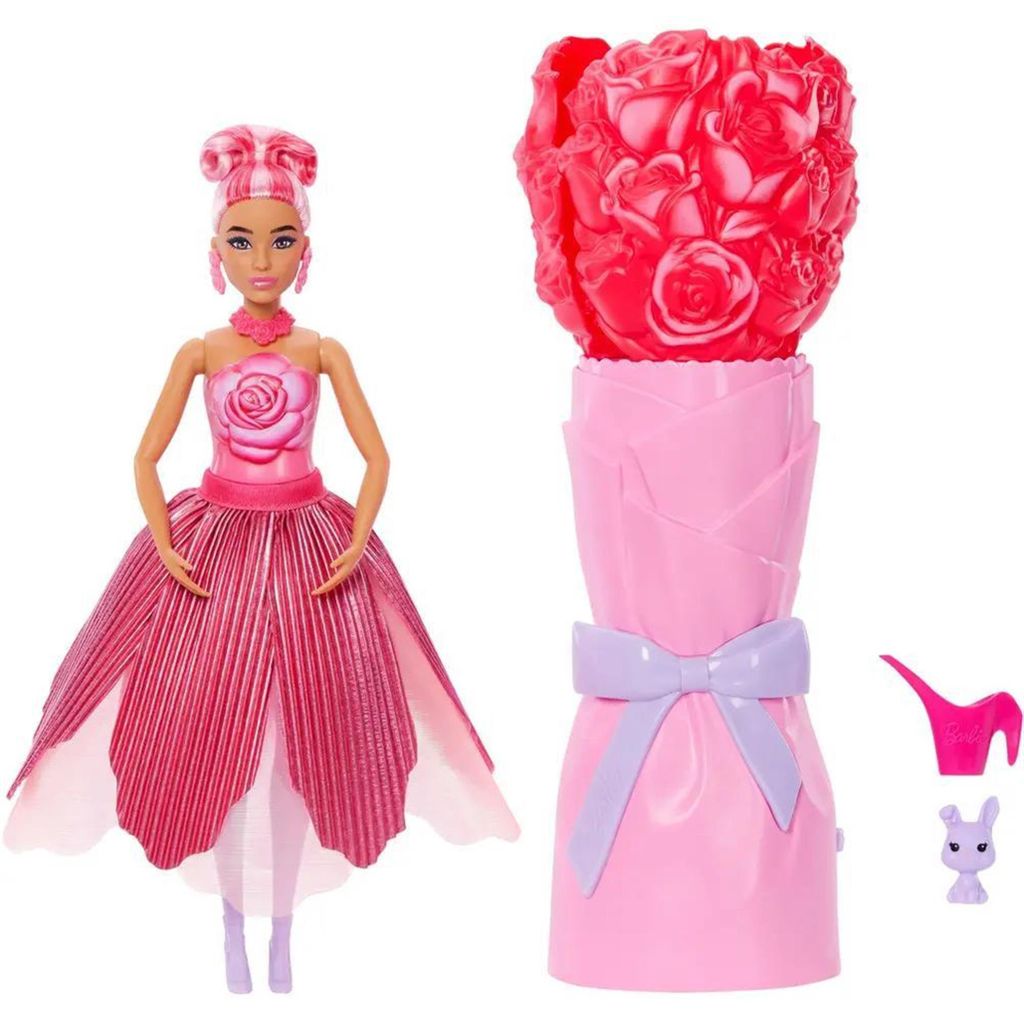 Barbie Duftende Petal Pop Modepuppe mit Rosenkleid, Produktbild 