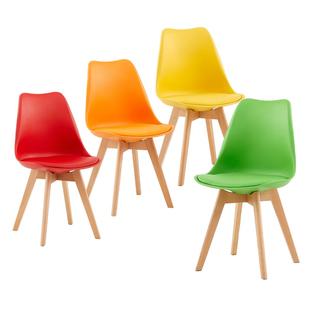 HJ_WeDoo 4er Set Esszimmerstühle mit Massivholz Buche Bein, Produktbild 