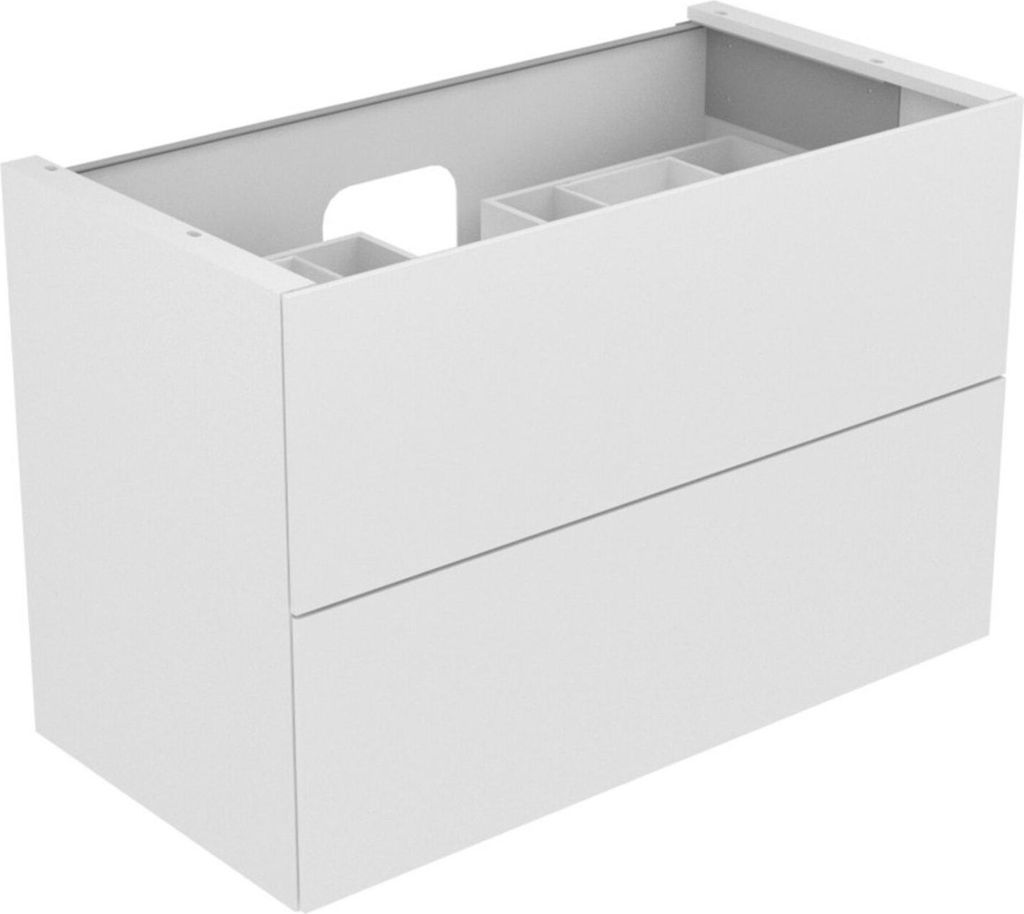 Keuco Edition 11 Waschtischunterbau 1050 x 700 x 535 mm mittig mit 2 Auszüge und Beleuchtung - Anthrazit Glas / Lack Matt - 31352110100