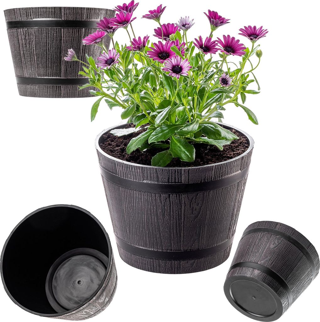 KADAX Blumentopf Blumentopf 23cm Abdeckung mit Einsatz Blumenständer Kunststoff Garten