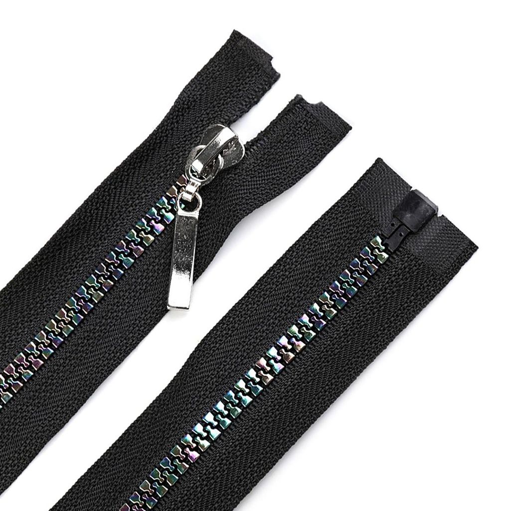 Reißverschluss 5mm 40-70cm Regenbogen-Schiene f. Jacken Softshells Sportbekleidung, schwarz