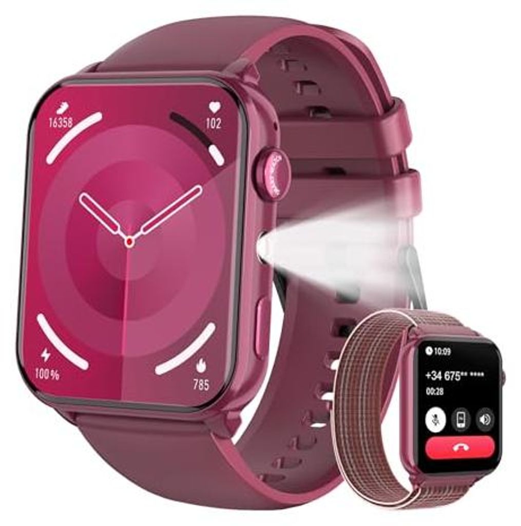 Smartwatch?Damen Herren, 1,91"HD Touch Fitnessuhr mit Taschenlampe & Bluetooth-Anrufe,100+Sportmodi Fitness Tracker mit Puls-SpO2-Schlaf-monitor,2 ...