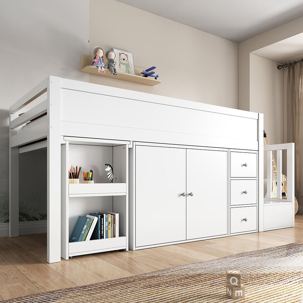Łóżko na poddaszu Sweiko 90x200 cm, łóżko na poddaszu dla Zdjęcie produktu 