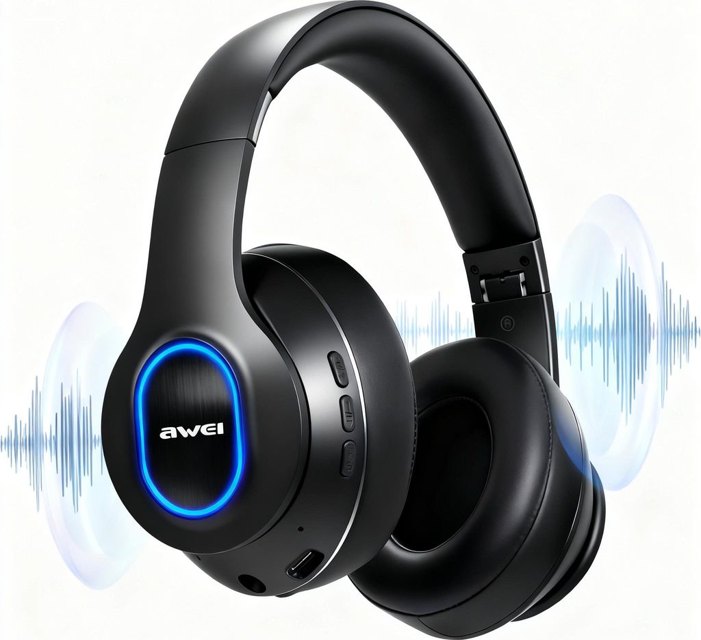 RGB Headset Bluetooth, Over-Ear, 40 mm Lautsprecher, komfortabel, kabellos & kabelgebunden