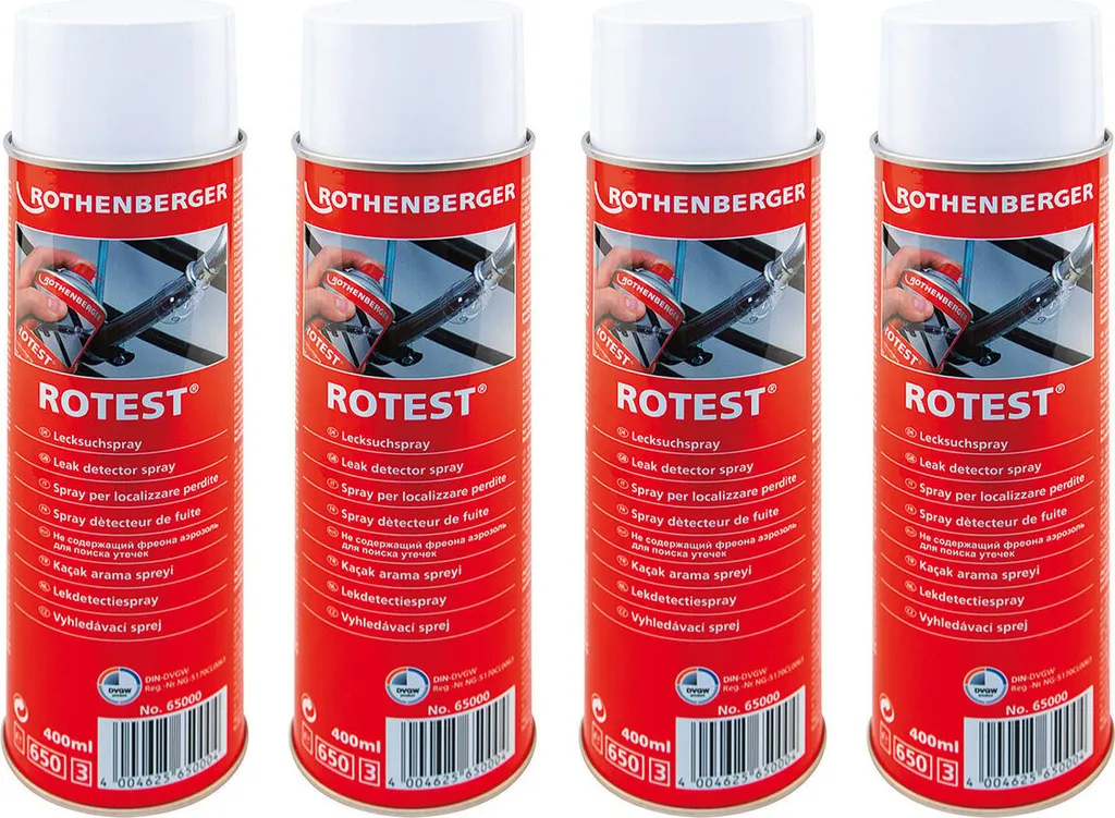 Spray détecteur de fuites de gaz 400ml ROTHENBERGER lot de 4 unités