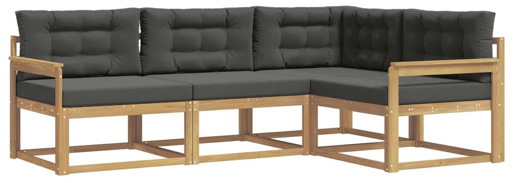 vidaXL Outdoor-Sofagarnitur 3 pcs Weiß und Anthrazit Polyester