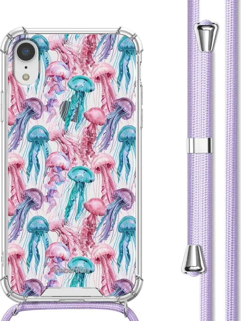Custodia QLTYPRI Per IPhone XR – Cover A Portafoglio In Pelle Viola Con Motivo Floreale, Cinghia E Slot Per Carte, Protezione Completa