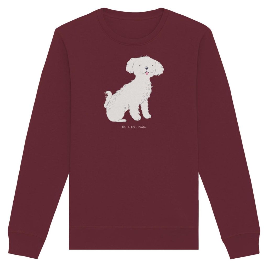 Mr. & Mrs. Panda Baumwoll Pullover Bichon Frisé Moment Größe XL - Burgundy - Geschenk, Sweatshirt, Sweater, Pulli