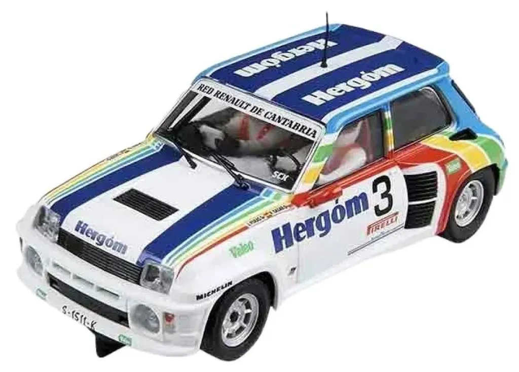 Voiture de Circuit Scalextric Renault 5 Turbo Puras Bleue Echelle 1/32