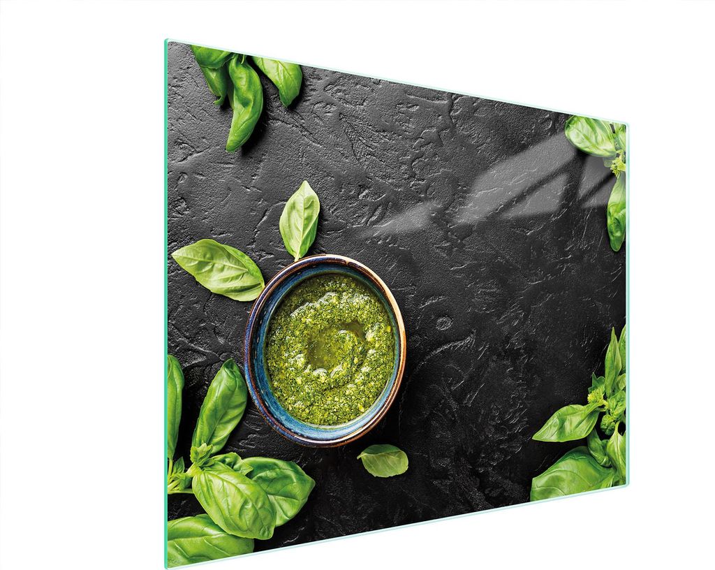 Glasschneidebrett 52x40 Basilikum