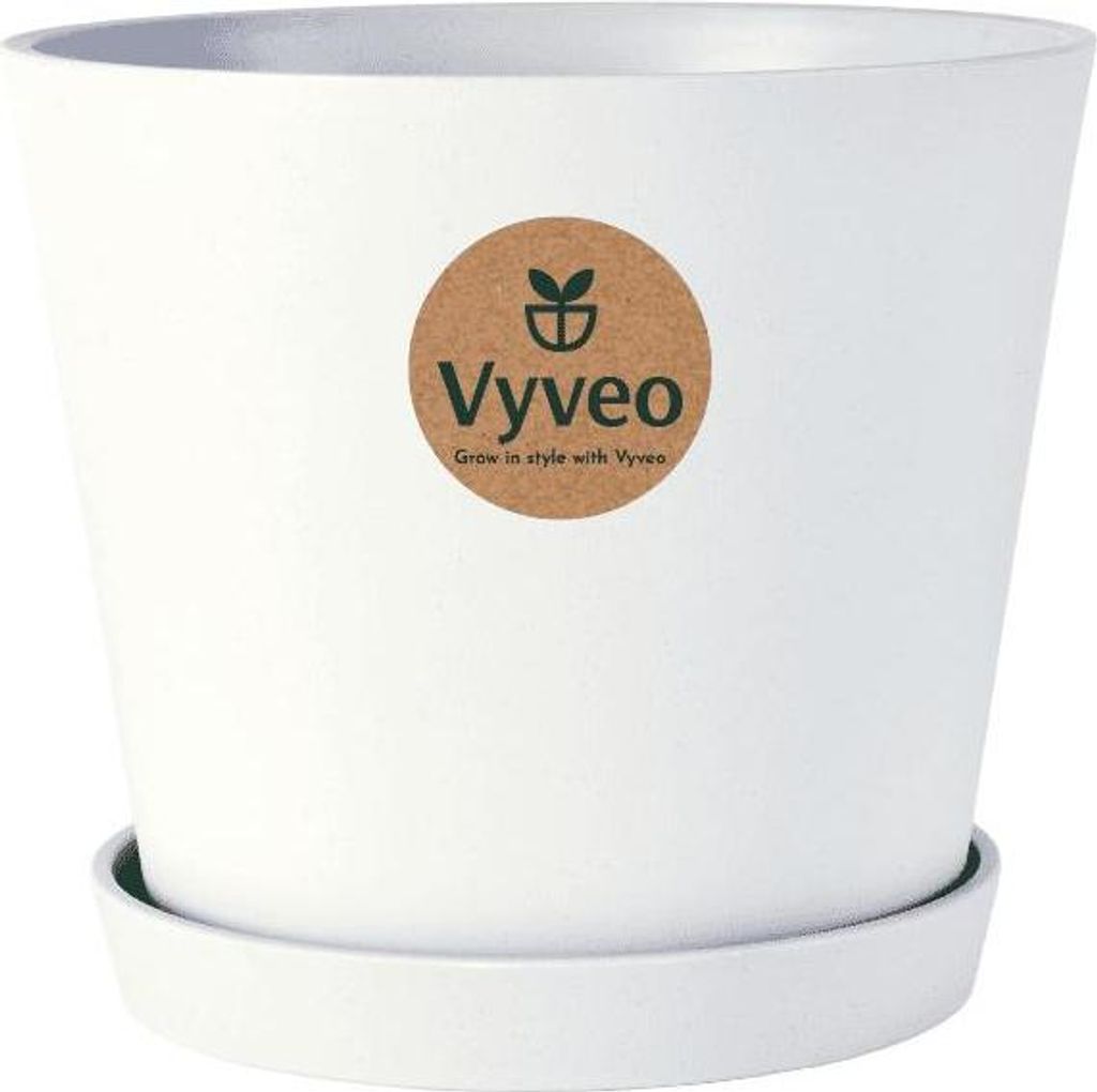 Vyveo - Blumentopf Norden mit Untersetzer - Weiß - 17x15