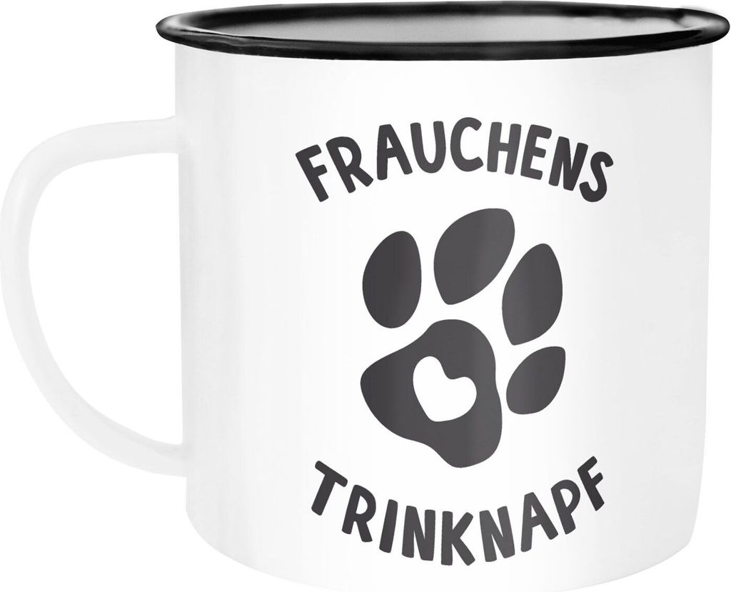Moonworks weiß-schwarz Emailletasse